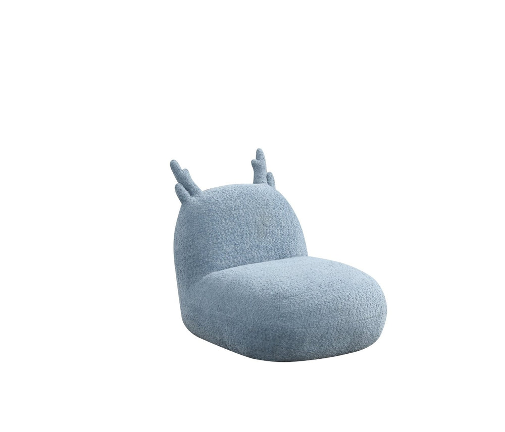 English Elm Weston Blue Chenille Deer Kids Chair with Sculpted Antlers for Playroom or Nursery B061P236765