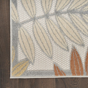HomeRoots 5' Blue Indoor Outdoor Area Rug - Durable Floral Design, Stain-Resistant, Easy Care for Versatile Spaces 527621