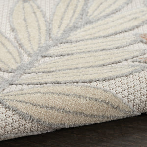 HomeRoots 5' Blue Indoor Outdoor Area Rug - Durable Floral Design, Stain-Resistant, Easy Care for Versatile Spaces 527621