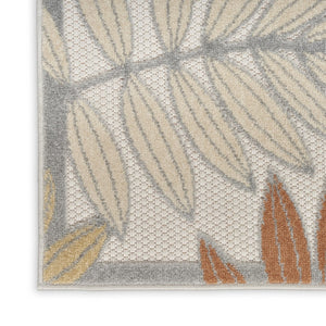 HomeRoots 5' Blue Indoor Outdoor Area Rug - Durable Floral Design, Stain-Resistant, Easy Care for Versatile Spaces 527621