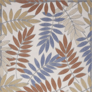 Homeroots 5' X 7' Mocha And Blue Indoor Outdoor Area Rug  Polypropylene 527621