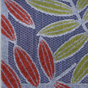 HomeRoots 6' X 9' Vibrant Floral Indoor-Outdoor Area Rug in Orange, Green & Blue - Durable, Easy Care Design 527623