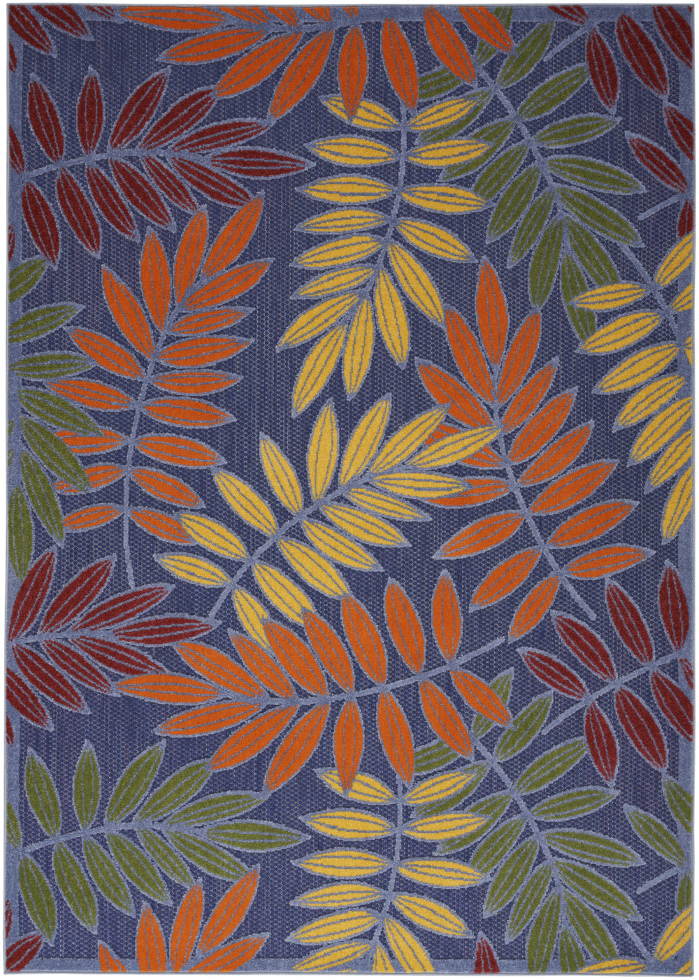 Homeroots 5' X 7' Orange Green And Blue Indoor Outdoor Area Rug  Polypropylene 527624