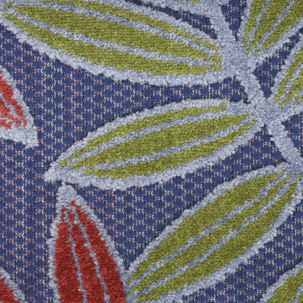 HomeRoots 5' Vibrant Orange, Green & Blue Indoor-Outdoor Area Rug | Durable, Low-Maintenance, Easy Care! 527624