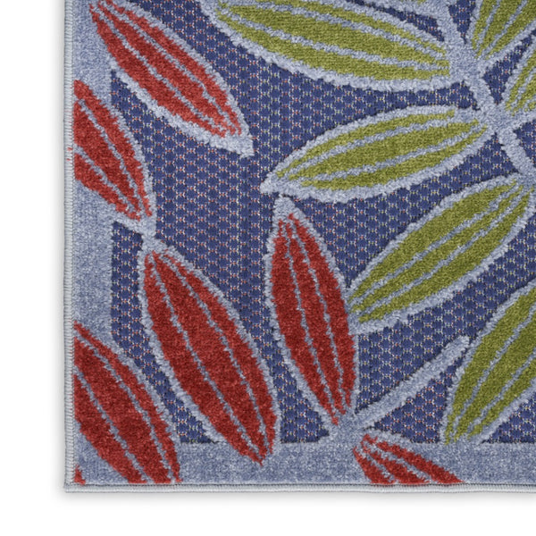 HomeRoots 5' Vibrant Orange, Green & Blue Indoor-Outdoor Area Rug | Durable, Low-Maintenance, Easy Care! 527624