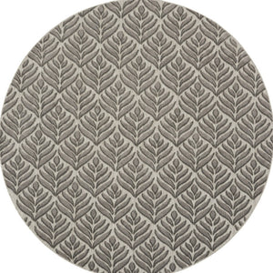 HomeRoots 8' Charcoal Floral Non-Skid Area Rug - Durable, Stylish, Easy-Clean Design for Indoor & Outdoor Use 8' Round Round 527643
