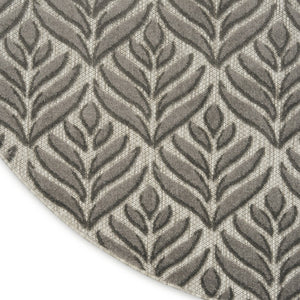 HomeRoots 8' Charcoal Floral Non-Skid Area Rug - Durable, Stylish, Easy-Clean Design for Indoor & Outdoor Use 8' Round Round 527643
