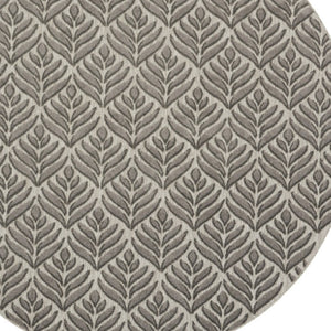 HomeRoots 8' Charcoal Floral Non-Skid Area Rug - Durable, Stylish, Easy-Clean Design for Indoor & Outdoor Use 8' Round Round 527643