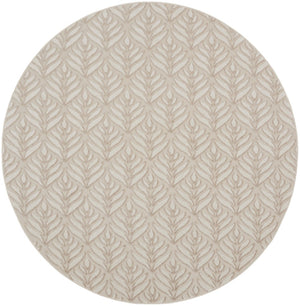 HomeRoots 8' Floral Indoor Outdoor Area Rug - Stylish Gray and Ivory Design for Patios, Kitchens, and More 8' Round Round 527646