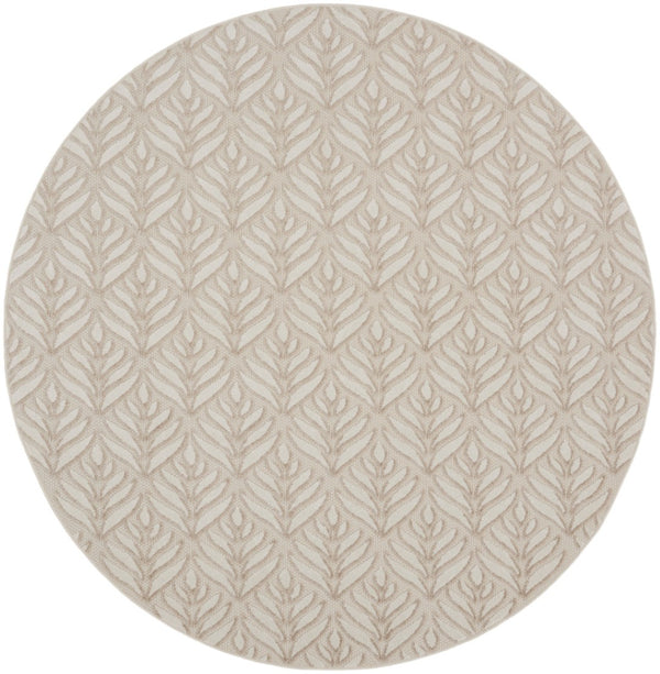 HomeRoots 8' Floral Indoor Outdoor Area Rug - Stylish Gray and Ivory Design for Patios, Kitchens, and More 8' Round Round 527646