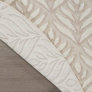 HomeRoots 8' Floral Indoor Outdoor Area Rug - Stylish Gray and Ivory Design for Patios, Kitchens, and More 8' Round Round 527646