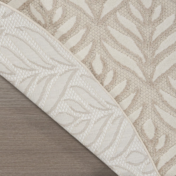 HomeRoots 8' Floral Indoor Outdoor Area Rug - Stylish Gray and Ivory Design for Patios, Kitchens, and More 8' Round Round 527646