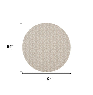 HomeRoots 8' Floral Indoor Outdoor Area Rug - Stylish Gray and Ivory Design for Patios, Kitchens, and More 8' Round Round 527646
