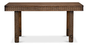 Sarreid Honeycomb Console Table - Stylish Pine Design For Modern Living Rooms And Entryways, Unique Accent Piece Brown  52764