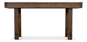 Sarreid Honeycomb Console Table - Stylish Pine Design For Modern Living Rooms And Entryways, Unique Accent Piece Brown  52764