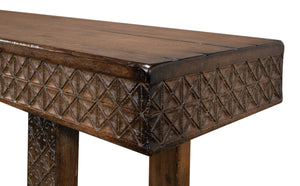 Sarreid Honeycomb Console Table - Stylish Pine Design For Modern Living Rooms And Entryways, Unique Accent Piece Brown  52764
