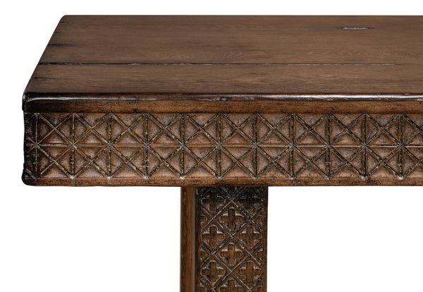 Sarreid Honeycomb Console Table - Stylish Pine Design For Modern Living Rooms And Entryways, Unique Accent Piece Brown  52764