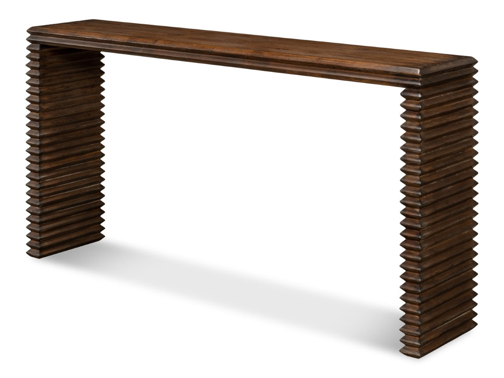 Sarreid Stacked Console Table: Elegant French Brown Finish With Reclaimed Pine For Timeless Home Style Brown  52765