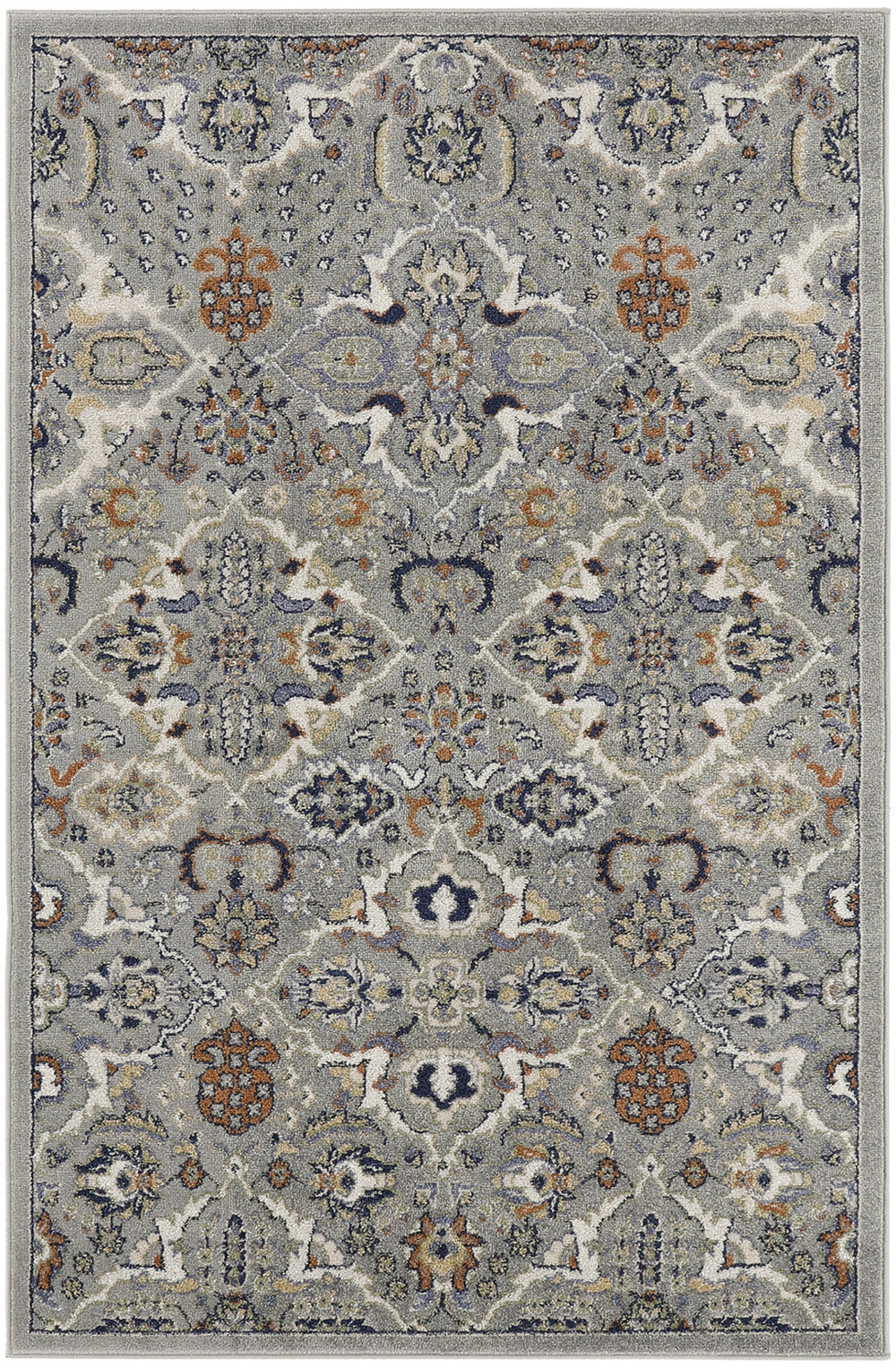 Homeroots 5' X 7' Green And Ivory Floral Power Loom Area Rug  Polypropylene 527651