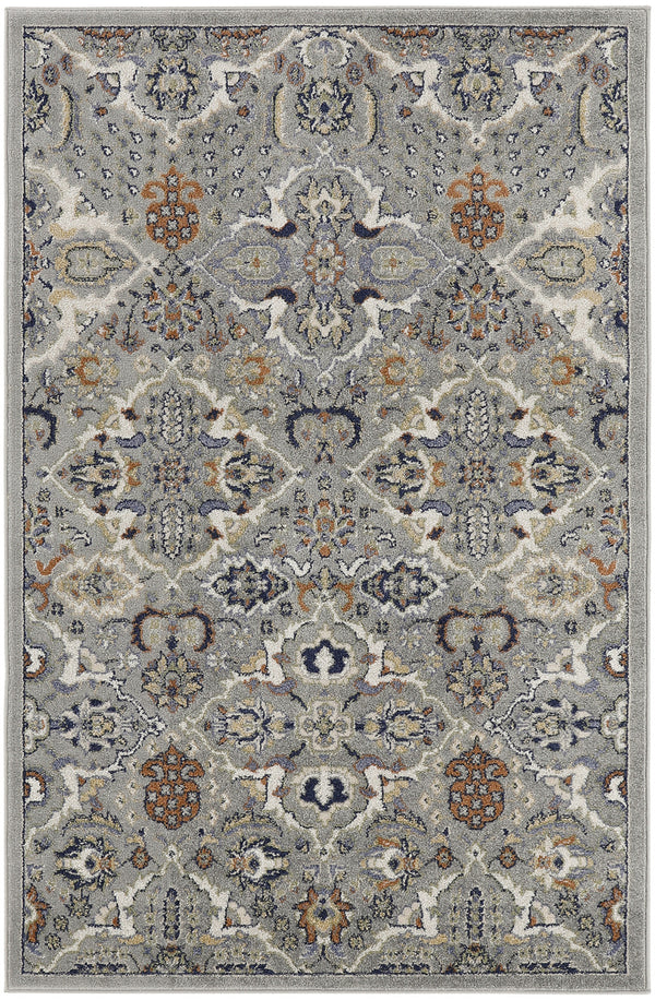 Homeroots 5' X 7' Green And Ivory Floral Power Loom Area Rug  Polypropylene 527651