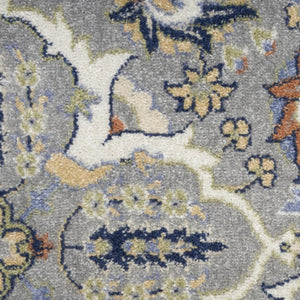 HomeRoots 5' Green and Ivory Floral Power Loom Area Rug – Timeless Charm for High-Traffic Living Spaces 5' X 7' 527651