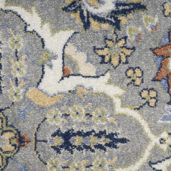HomeRoots 5' Green and Ivory Floral Power Loom Area Rug – Timeless Charm for High-Traffic Living Spaces 5' X 7' 527651