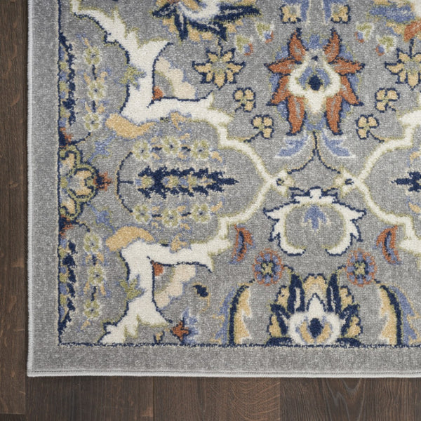 HomeRoots 5' Green and Ivory Floral Power Loom Area Rug – Timeless Charm for High-Traffic Living Spaces 5' X 7' 527651