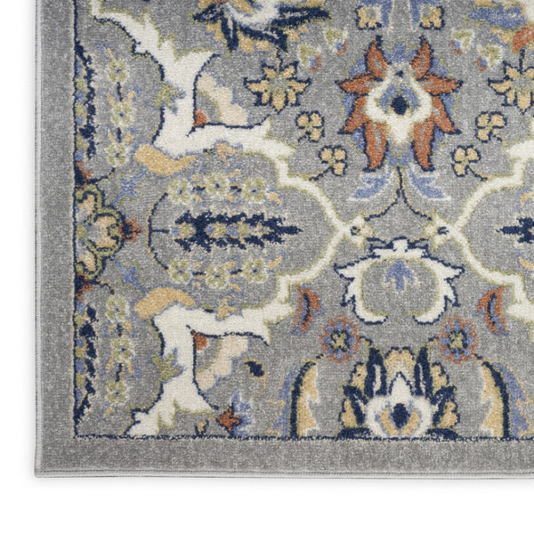 HomeRoots 5' Green and Ivory Floral Power Loom Area Rug – Timeless Charm for High-Traffic Living Spaces 5' X 7' 527651
