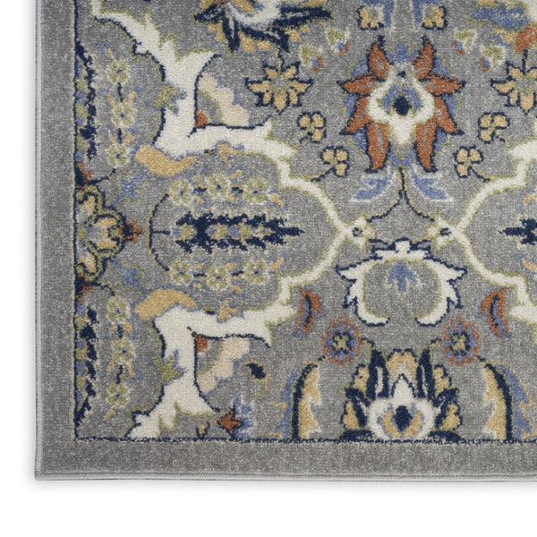 HomeRoots 5' Green and Ivory Floral Power Loom Area Rug – Timeless Charm for High-Traffic Living Spaces 6' X 9' 527652