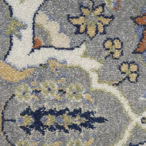 HomeRoots 5' Green and Ivory Floral Power Loom Area Rug – Timeless Charm for High-Traffic Living Spaces 7' X 10' 527653