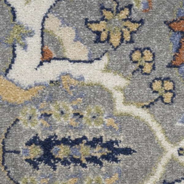 HomeRoots 5' Green and Ivory Floral Power Loom Area Rug – Timeless Charm for High-Traffic Living Spaces 7' X 10' 527653