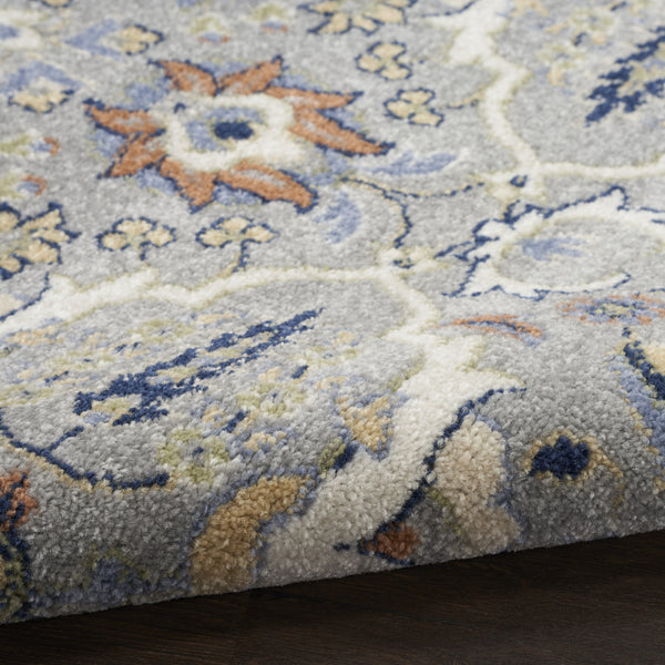 Homeroots 7' X 10' Green And Ivory Floral Power Loom Area Rug  Polypropylene 527653