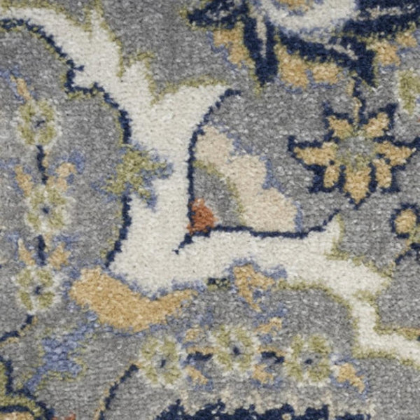 HomeRoots 5' Green and Ivory Floral Power Loom Area Rug – Timeless Charm for High-Traffic Living Spaces 9' X 12' 527656