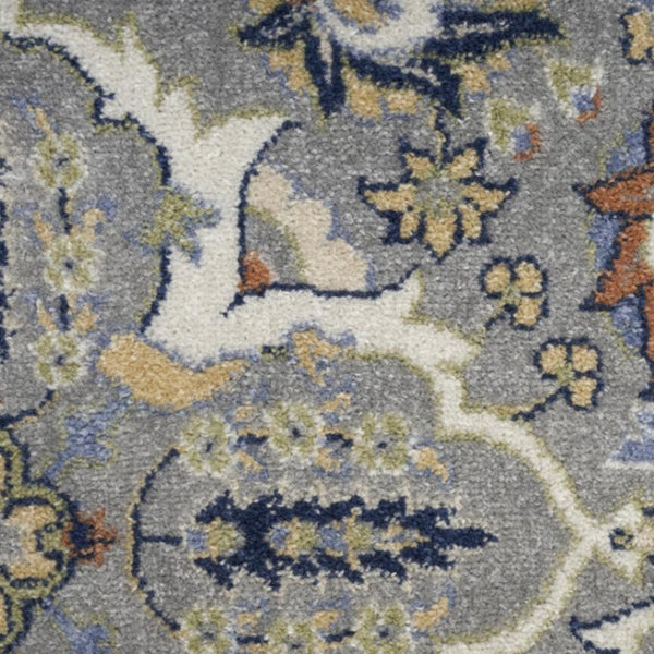 HomeRoots 5' Green and Ivory Floral Power Loom Area Rug – Timeless Charm for High-Traffic Living Spaces 9' X 12' 527656