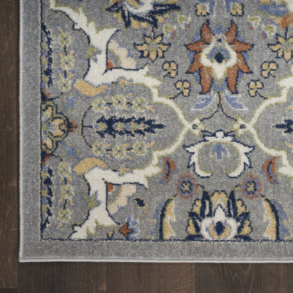HomeRoots 5' Green and Ivory Floral Power Loom Area Rug – Timeless Charm for High-Traffic Living Spaces 9' X 12' 527656