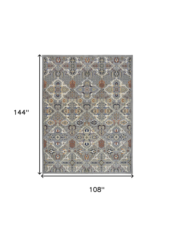 Homeroots 9' X 12' Green And Ivory Floral Power Loom Area Rug  Polypropylene 527656