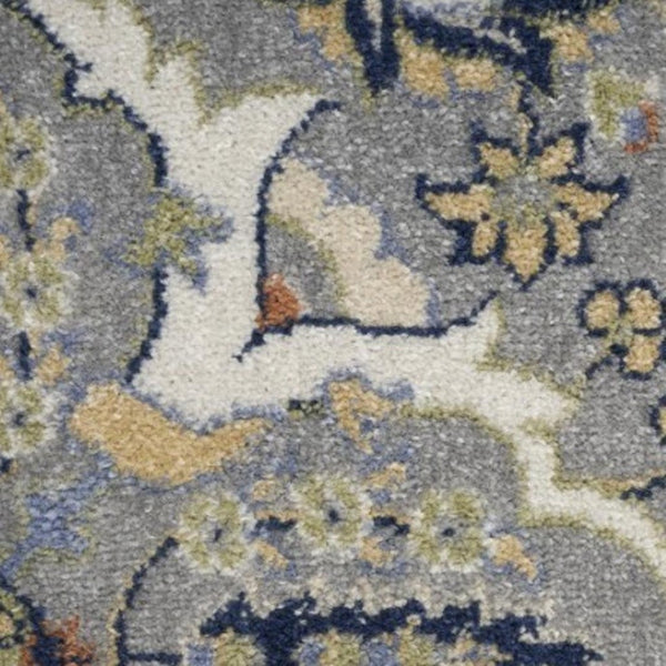 HomeRoots 5' Green and Ivory Floral Power Loom Area Rug – Timeless Charm for High-Traffic Living Spaces 8' X 10' 527657