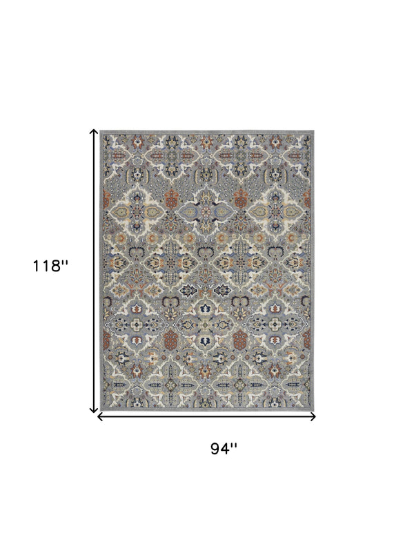 Homeroots 8' X 10' Green And Ivory Floral Power Loom Area Rug  Polypropylene 527657