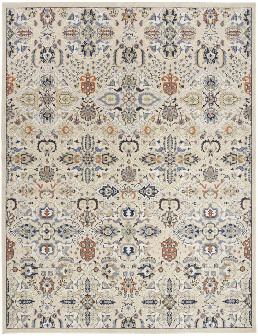 Homeroots 7' X 10' Green And Ivory Floral Power Loom Area Rug  Polypropylene 527658