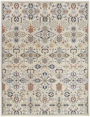 Homeroots 7' X 10' Green And Ivory Floral Power Loom Area Rug  Polypropylene 527658
