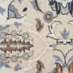 HomeRoots 7' Green and Ivory Floral Area Rug - Elegant Power Loomed Design for Cozy Living Spaces and Durability 7' X 10' 527658
