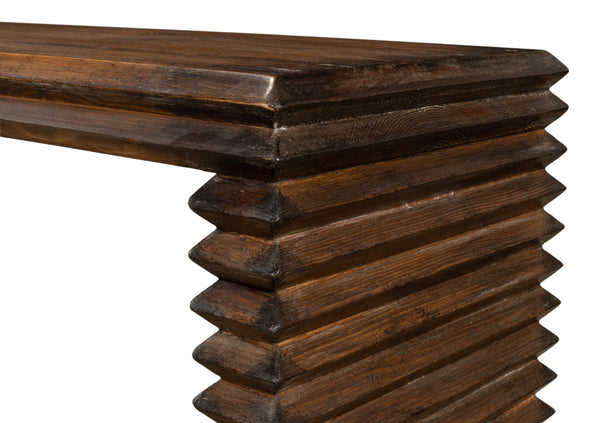 Sarreid Stacked Console Table: Elegant French Brown Finish With Reclaimed Pine For Timeless Home Style Brown  52765