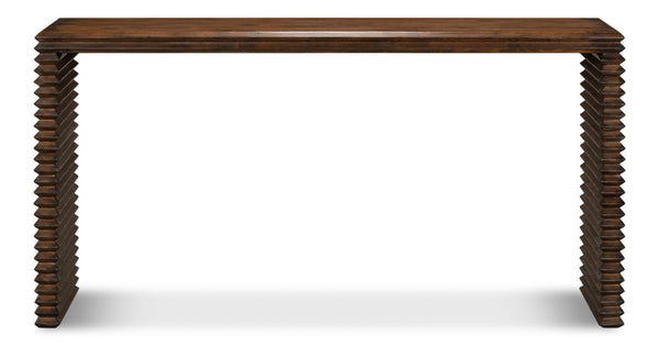 Sarreid Stacked Console Table: Elegant French Brown Finish With Reclaimed Pine For Timeless Home Style Brown  52765