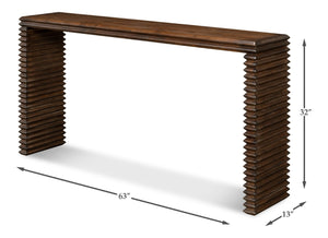 Sarreid Stacked Console Table: Elegant French Brown Finish With Reclaimed Pine For Timeless Home Style Brown  52765