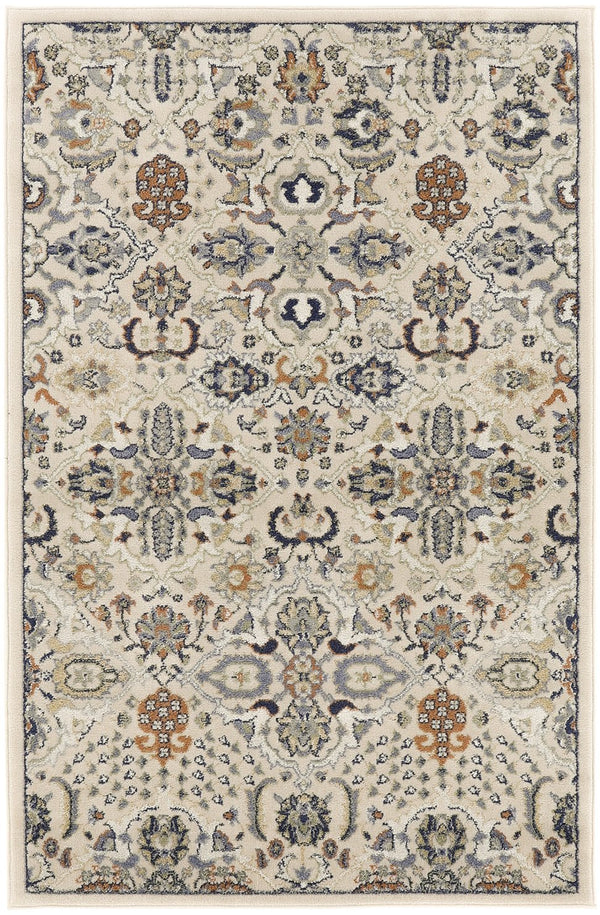 Homeroots 4' X 6' Green And Ivory Floral Power Loom Area Rug - Elegant Design To Enhance Your Home Décor! 4' X 6' Polypropylene 527660