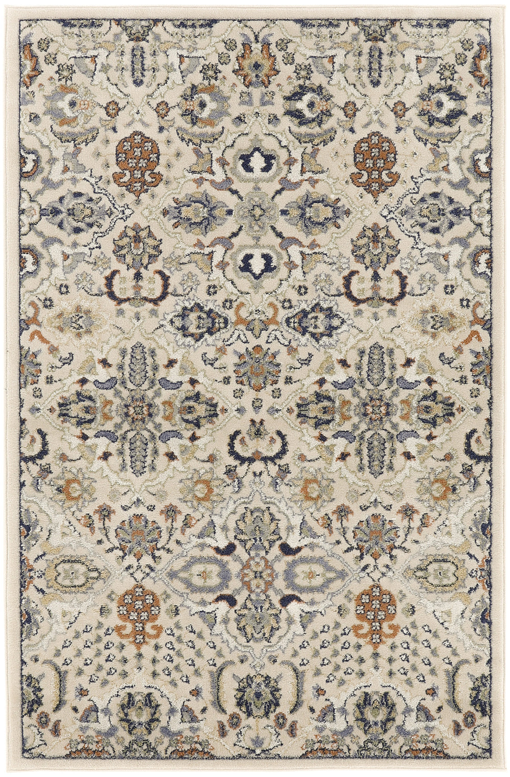 Homeroots 6' X 9' Green And Ivory Floral Power Loom Area Rug  Polypropylene 527661
