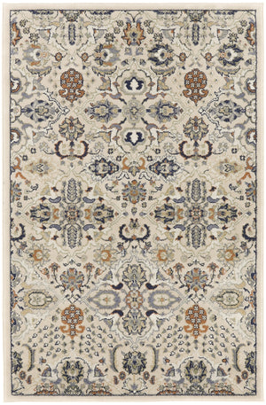 Homeroots 6' X 9' Green And Ivory Floral Power Loom Area Rug  Polypropylene 527661