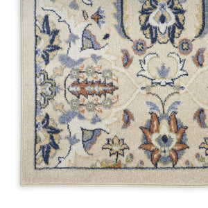 HomeRoots 7' Green and Ivory Floral Area Rug - Elegant Power Loomed Design for Cozy Living Spaces and Durability 6' X 9' 527661