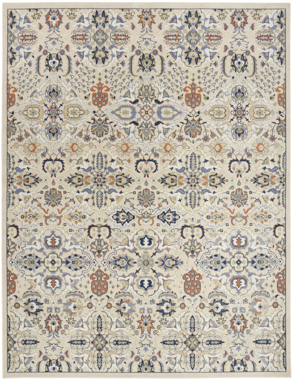 Homeroots 8' X 10' Green And Ivory Floral Power Loom Area Rug  Polypropylene 527663
