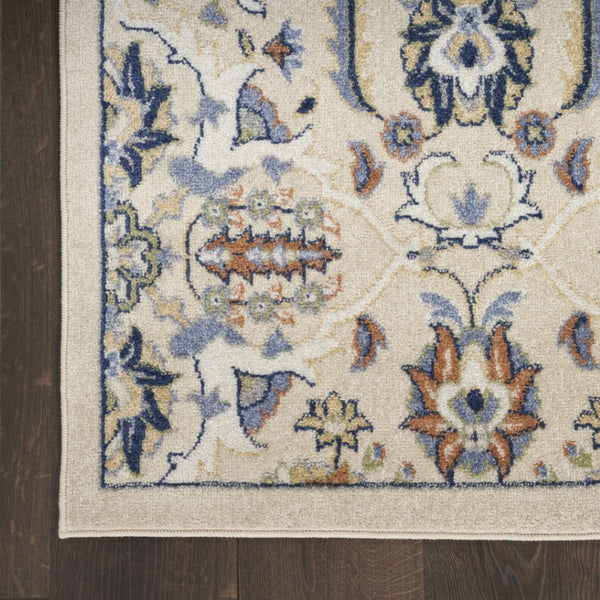 HomeRoots 7' Green and Ivory Floral Area Rug - Elegant Power Loomed Design for Cozy Living Spaces and Durability 9' X 12' 527664